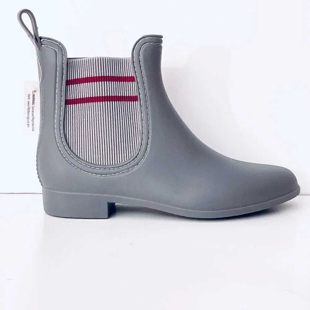 NWT Ferrera Couture 8 by Henry Ferrera Clarity Grey Rain Booties Boots w/elastic